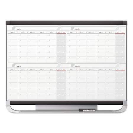 Quartet Boards, Magnetic Dry Erase Calendar, Fiberboard; Plastic Frame, White 4MCP43P2